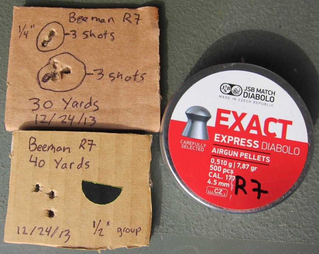 Beeman R7 JSB Exact Express 30 yards.1646373528.JPG