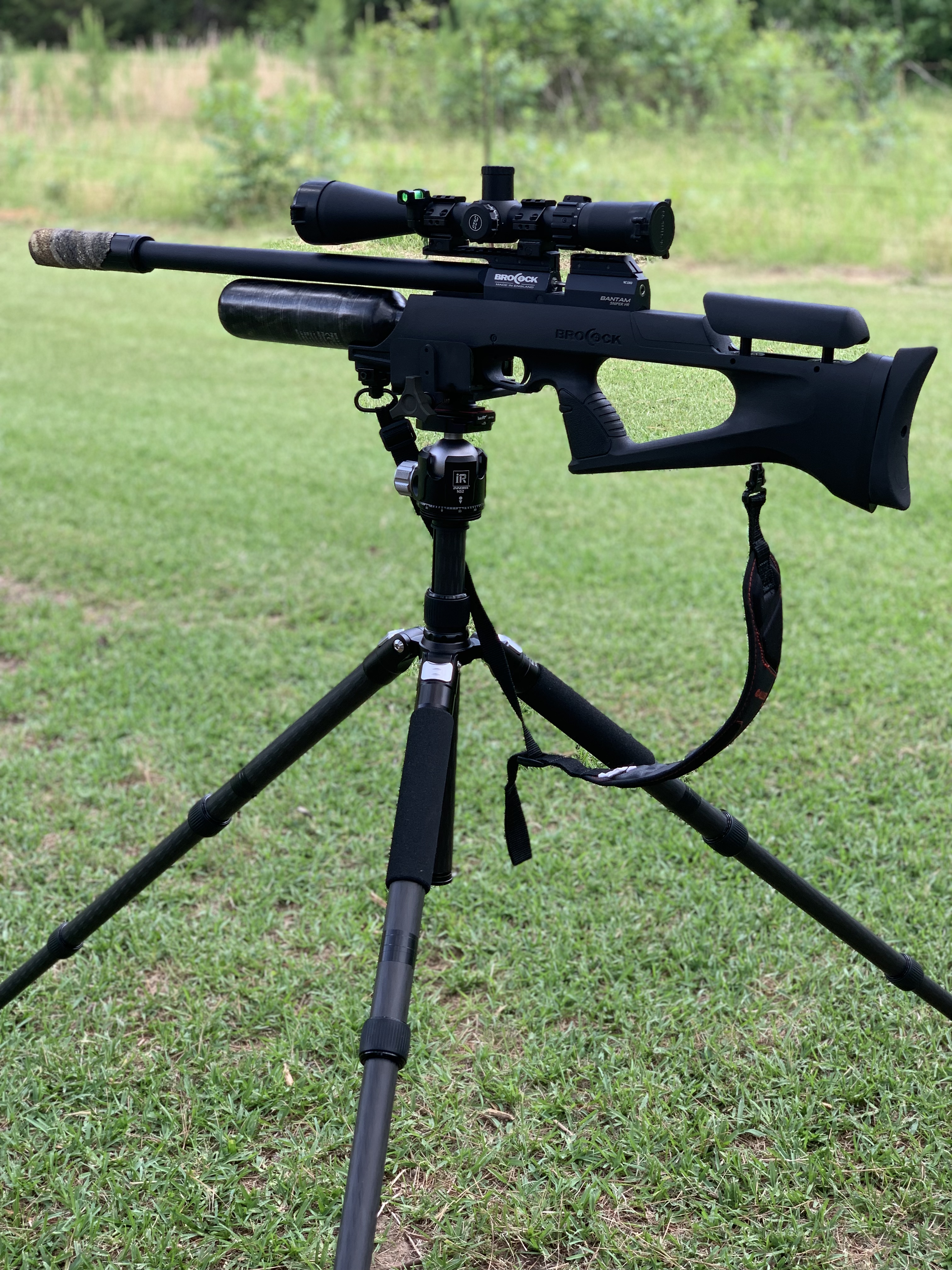 Brocock Bantam Sniper HR .25 w:Sightron S-Tac 4-20x50mm SFP on Innorel Tripod w:PigSaddle port...jpg