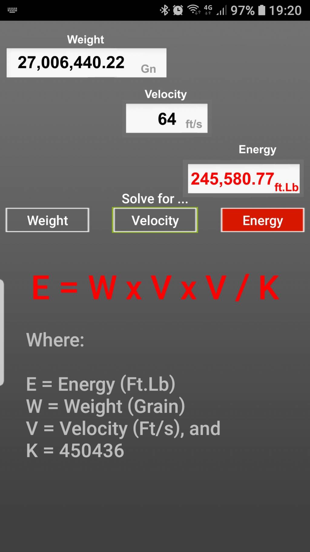 Hunting.  First Blood with 245,580 Foot Pounds of Energy. Ballistic Calculator Screen Shot. 04...jpg