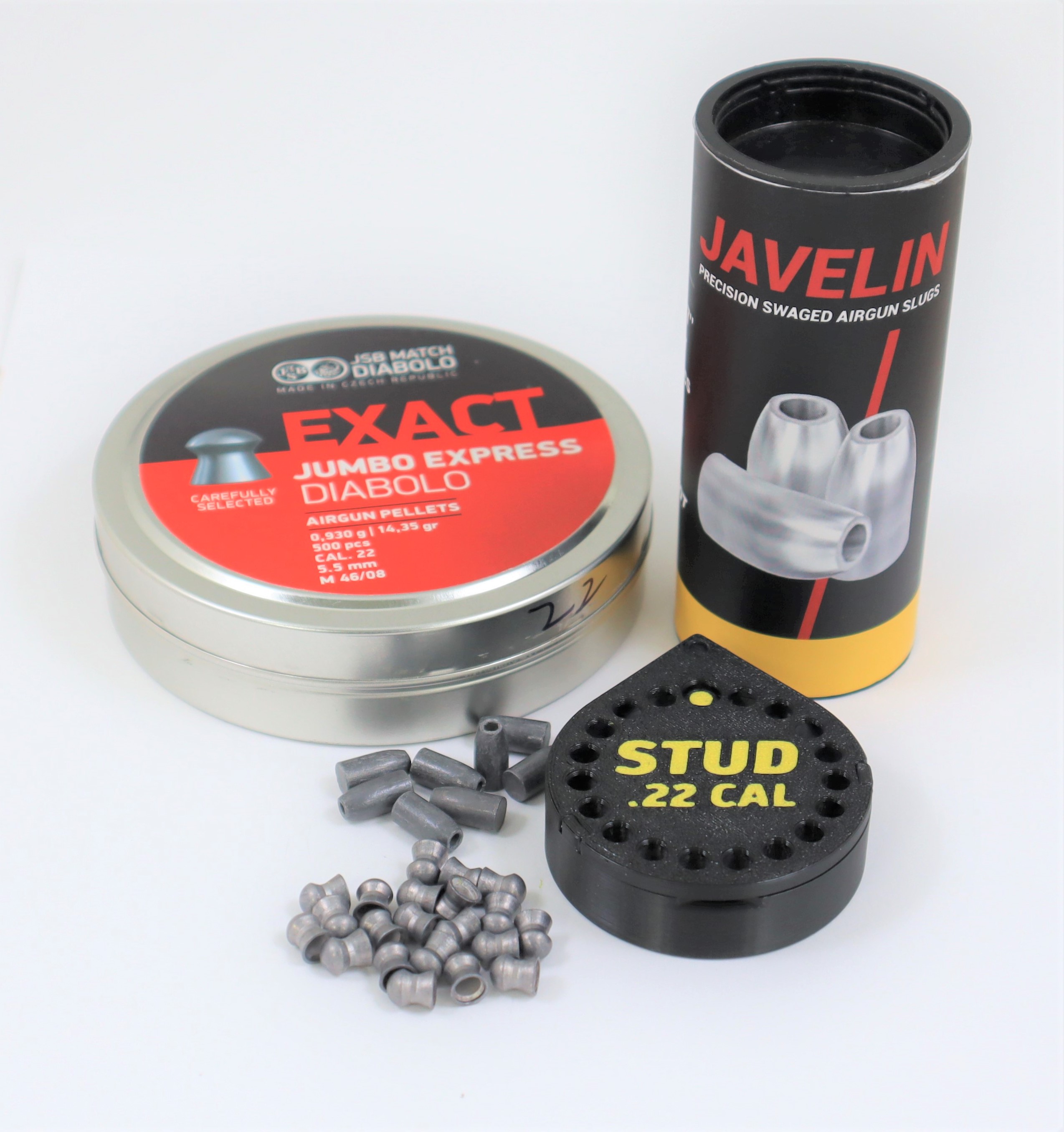 Mega 22 Both slug boxes and pellets and slugs.JPG