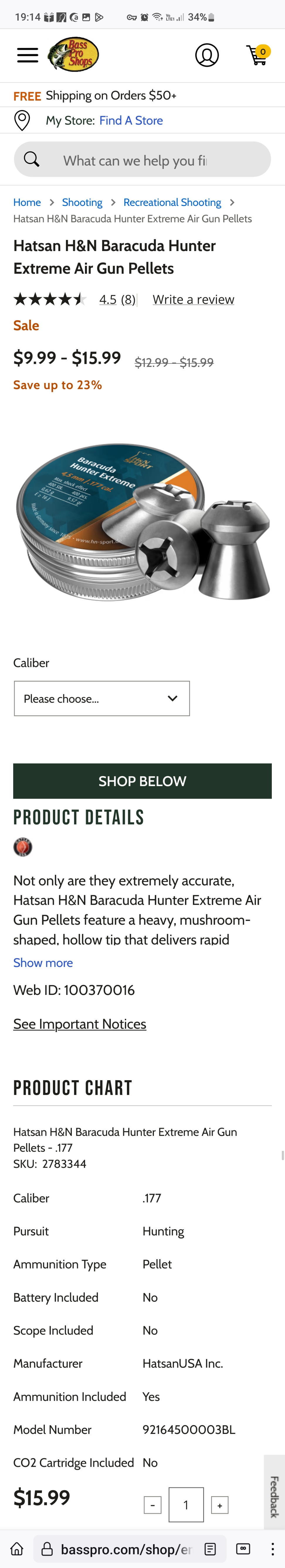 Pellets.   Hatsan Manufactures Pellets For H&N.  ERROR Seen on Bass Pro Sales Page, 11Mar24.jpg
