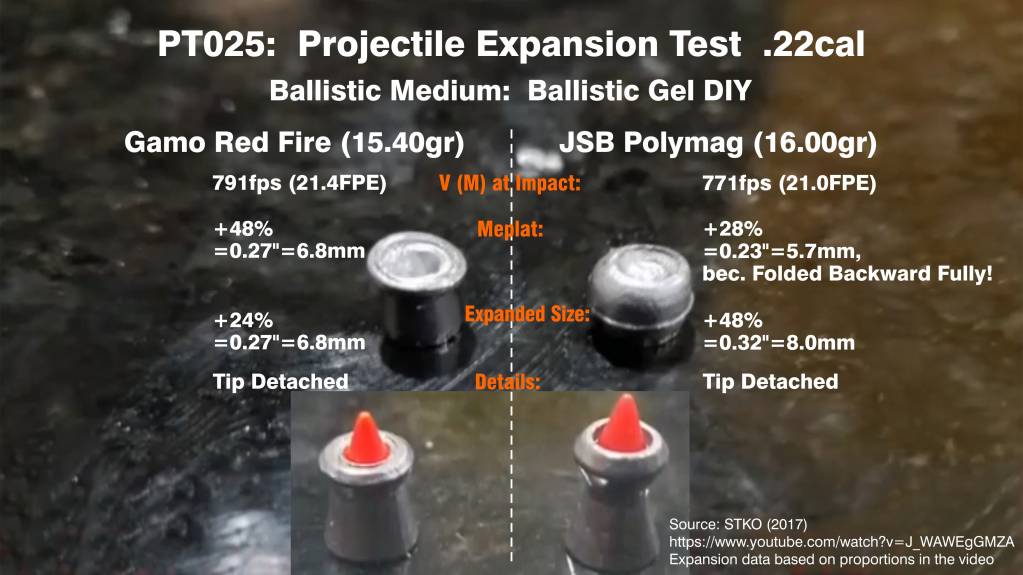 Projectile Tests. PT025.  STKO 2017. -Ballistic Gel DIY.- 21-22FPE. Red Fire 791fps  Poly 771....jpg