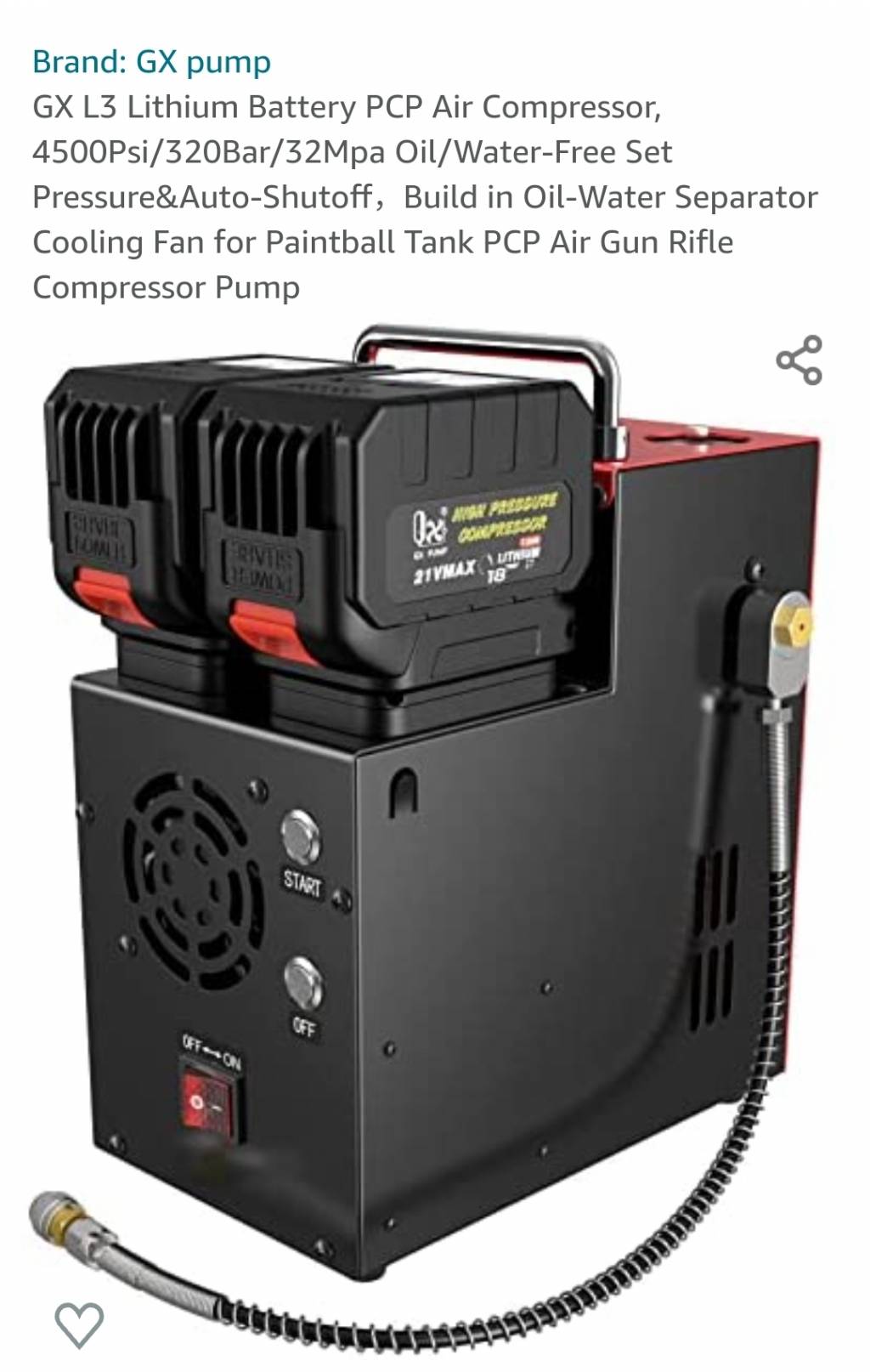 Gx cs2 portable discount pcp air compressor