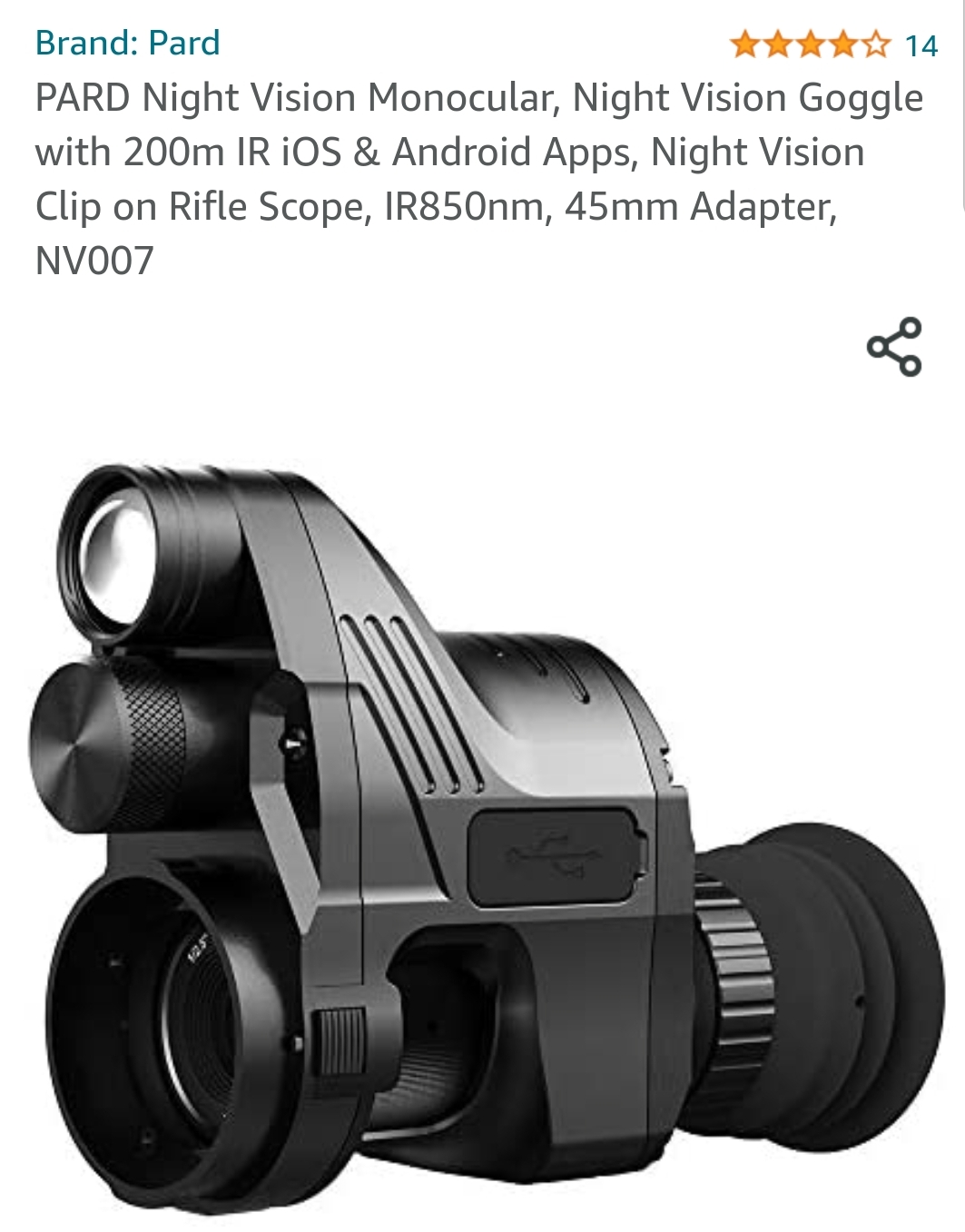 Clip on Night Vision  Commander NV100 16MM