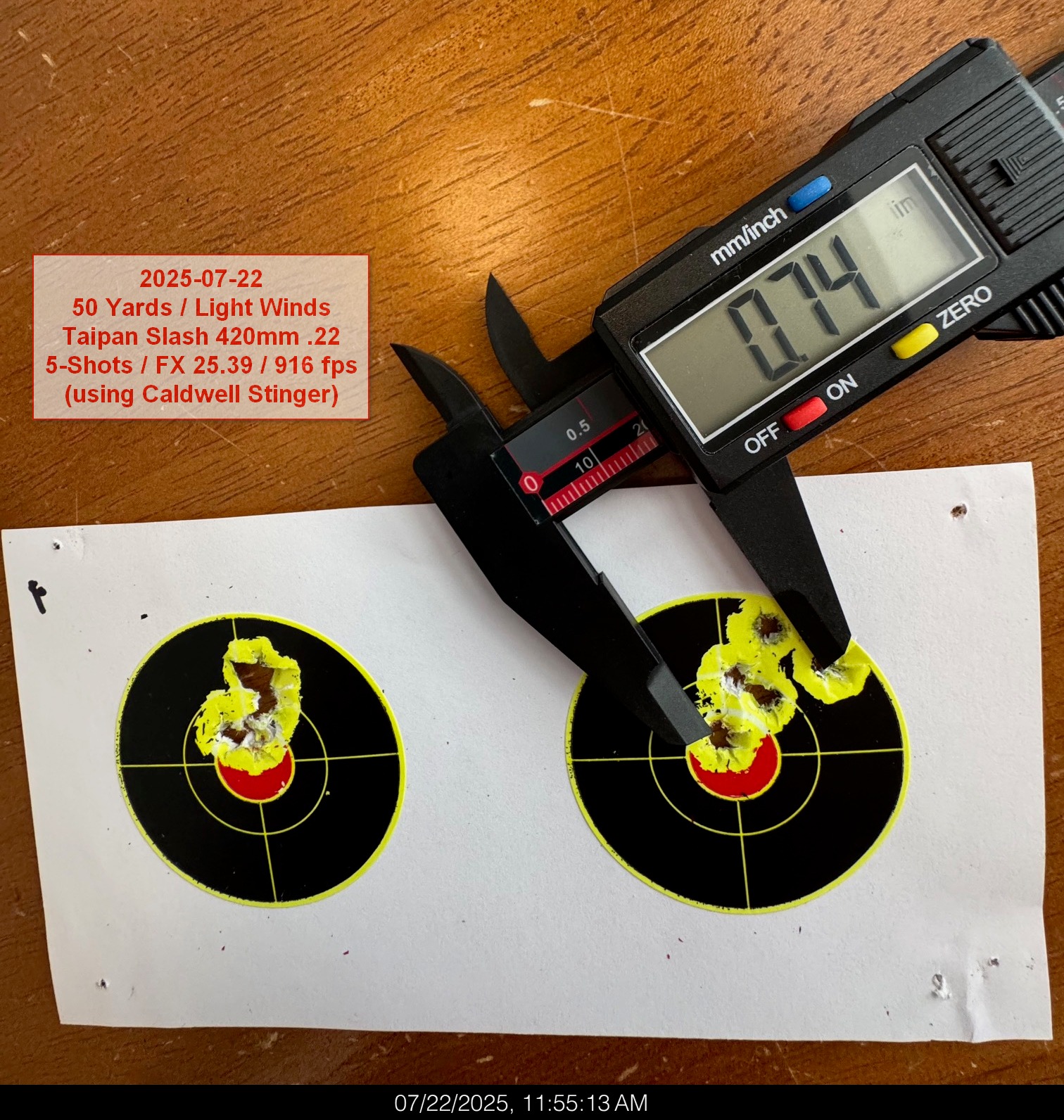 Taipan Slash - 5-Shot Group - 2025-07-22 - Pic 02.jpg