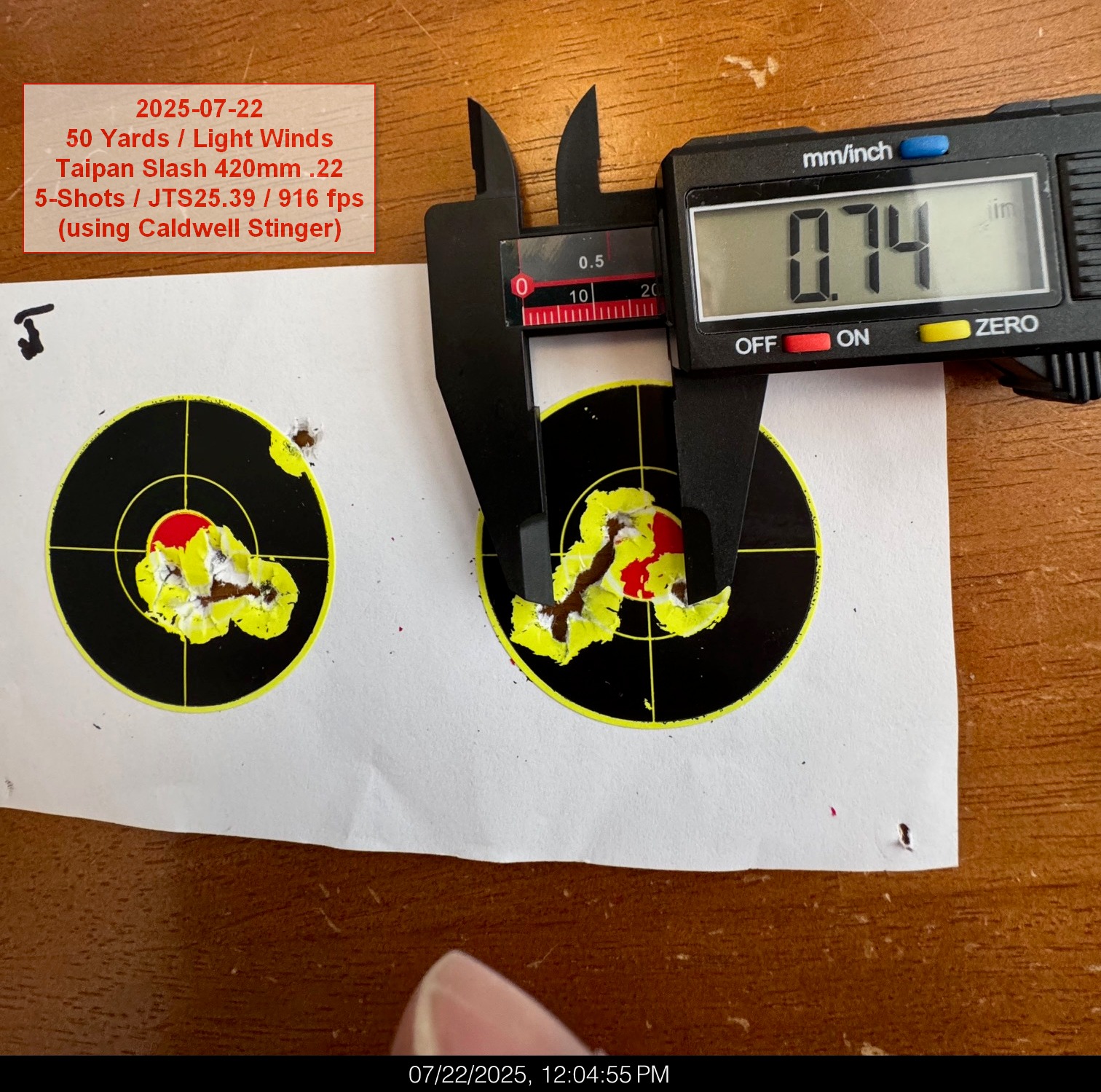 Taipan Slash - 5-Shot Group - 2025-07-22 - Pic 04.jpg