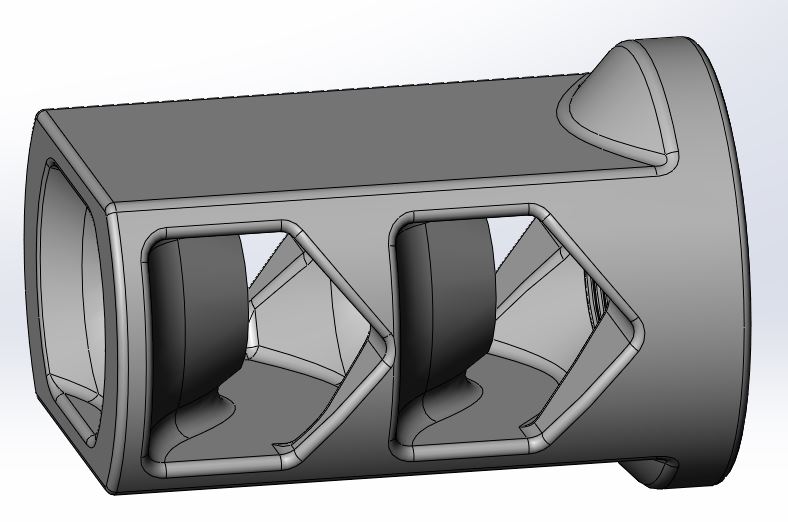 Texan Muzzle Brake Air Stripper Flanged Large Window  M18 x 1mm c.JPG