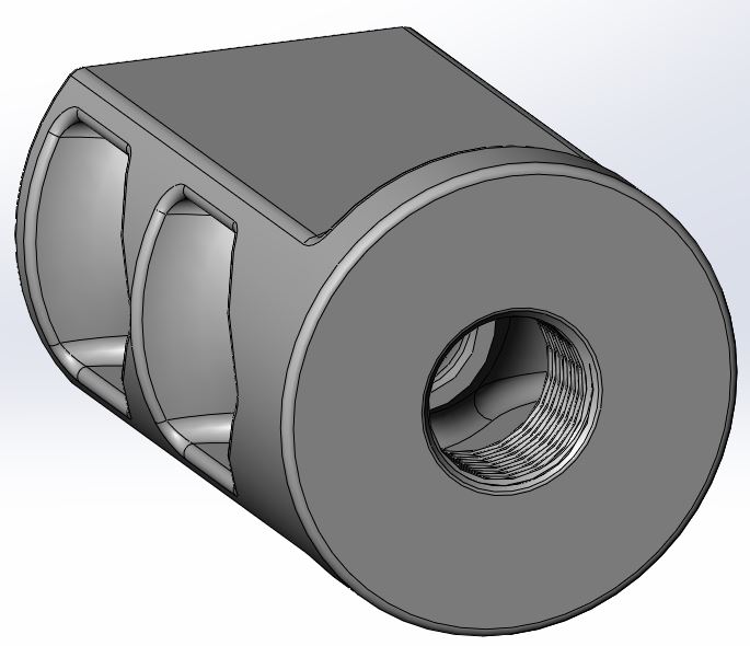 Texan Muzzle Brake Air Stripper Flanged Large Window  M18 x 1mm e.JPG