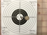 Weihrauch HW35L accuracy HN Match Pistol 4.49 head size from Bench.JPG